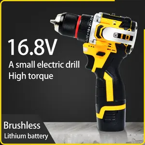 16.8V Brushless Power Drill Cordless, Electric Drill Set with 2 1500mAh Batteries, 2 Variable Speed, 23+1 Torque Setting