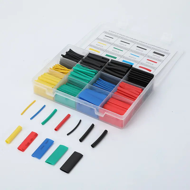 Heat Shrink Tubing Kit - 530 Pcs 2:1 Ratio Waterproof Insulation Sleeves with Storage Case Colored Adhesive Lined Tubes for Home Repairs Electronics DIY Projects Cable Wire