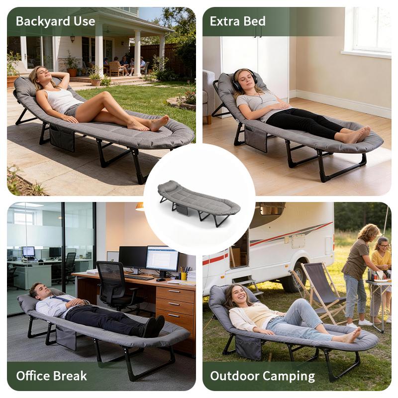 Camping Cot for Adults, 6 Angle Adjustable Folding Camping Bed with Mattress, Foldable Camping Bed for Camp, Office, Outdoor, Lightweight Camping Cot Supports 500 lbs Camping Cot for Adults, 6 Angle Adjustable Folding Camping Bed with Mattress, Foldable Camping Bed for Camp, Office, Outdoor, Lightweight Camping Cot Supports 500 lbs