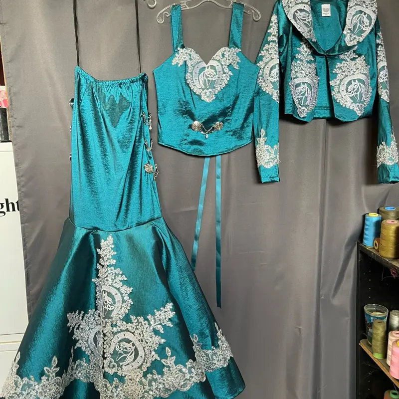 Teal charro Dress