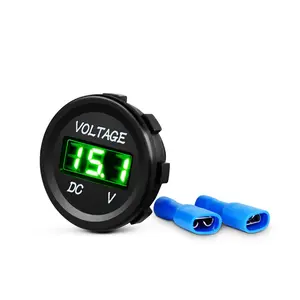 Nilight LED Digital Display Voltmeter Panel - 12VDC Waterproof Round Car Battery Tester, Digital Automotive Tester, Marine Vehicle Accessory