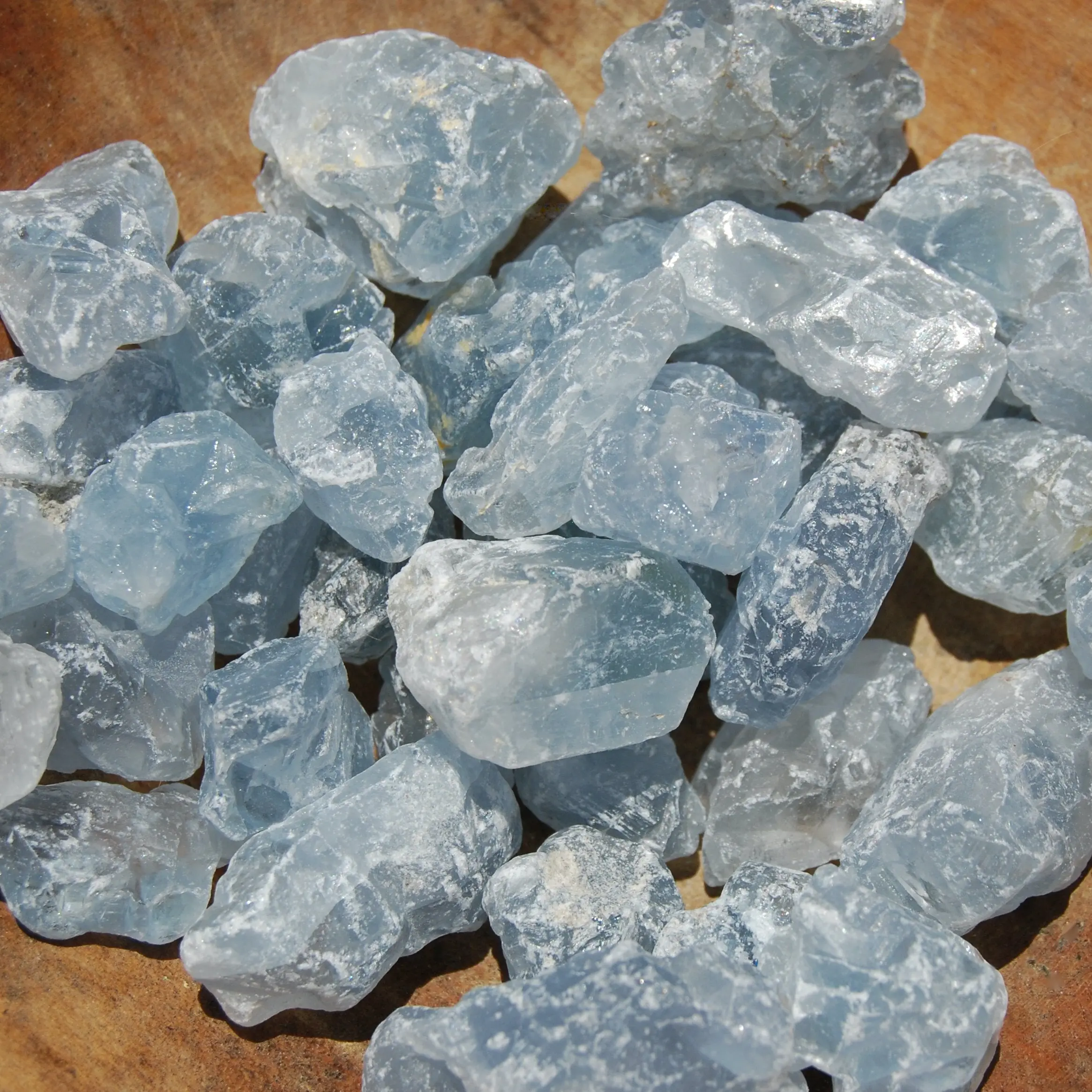 Raw Celestite Crystal Pieces, Rough Celestite Crystals