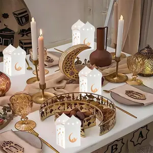 10pcs Eid Mubarak Candy Boxes Hollow Star Moon Cookie Gift Packaging Box Ramadan Islamic Muslim Party Decoration Supplies