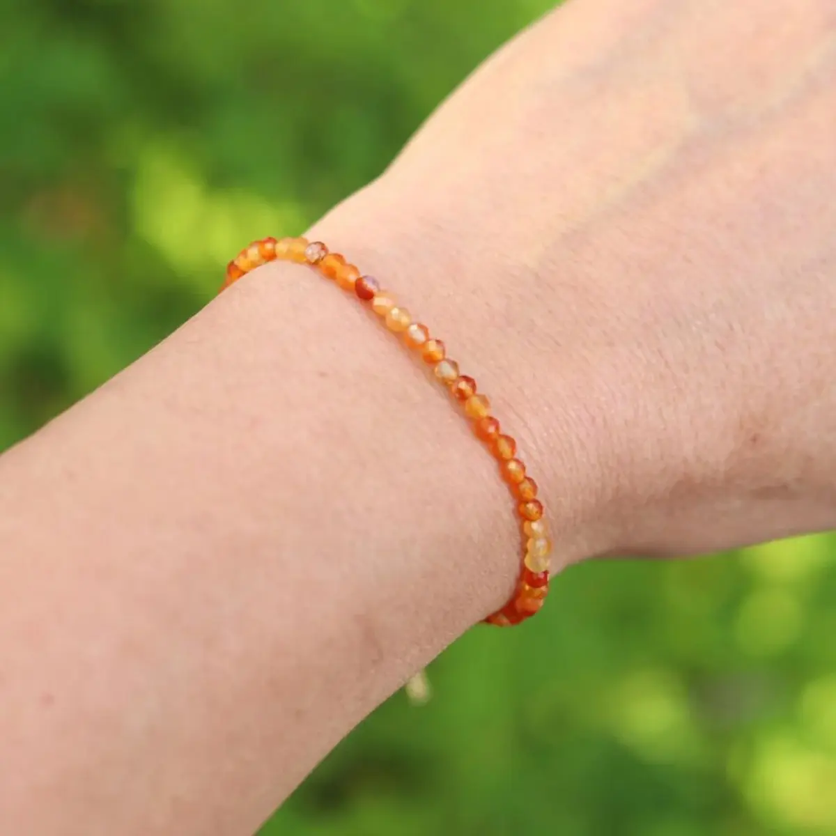 Carnelian Bracelets for Women, Dainty 3mm Natural Gemstone Healing Crystal, Hand-Knotted for Courage & Self-Confidence, Carnelian Bracelets & Bangles, Colored Stone Bracelets & Bangles