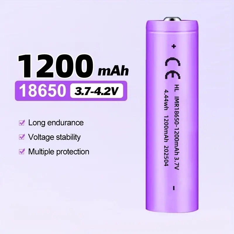18650 Lithium Battery, Rechargeable 1200mah Durable Build High-Performance Battery, Portable Power Source for Flashlights & Microphones - TikTok Shop 18650 Lithium Battery, Rechargeable 1200mah Durable Build High-Performance Battery, Portable Power Source for Flashlights & Microphones - TikTok Shop