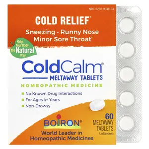 Boiron ColdCalm® Meltaway, Ages 4+, Unflavored, 60 Meltaway Tablets