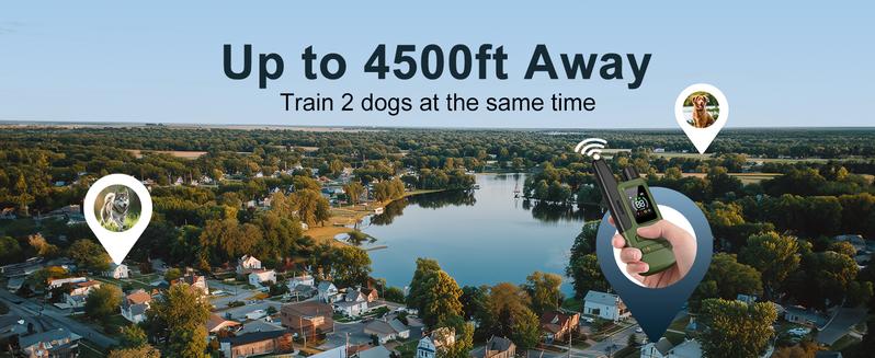 Jugbow Dog Training Collar - 4500FT with Remote, 4 Training Modes, Security Lock, IPX8 Waterproof, Rechargeable e-Collar for All Breeds DT61 Outdoor