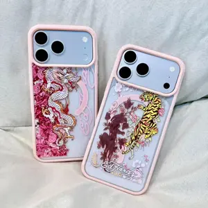 Vintage Dragon Skull Leopard Tattoo iPhone Case iPhone 17 Air 16 15 14 13 12 11 Pro Max Plus, Clear magnetic, shockproof Compatible with for Samsung and iphone Models 17,16, 15, 14, 13, 12, 11 Pro Max, gift Made of Transparent TPU Soft Shell Smartphone