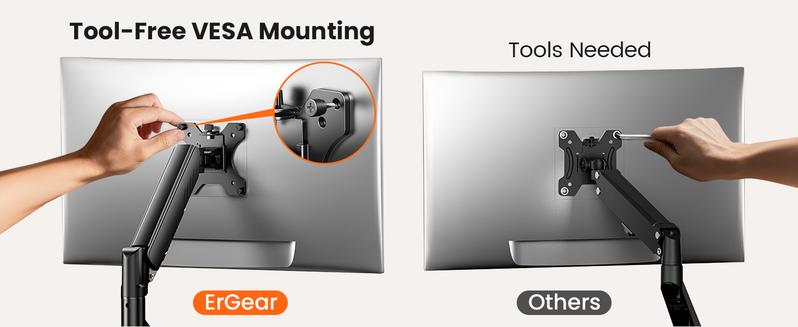 HUANUO Fully Adjustable Single Monitor Arm, Mount for 13–34 Inch Screens, Tool-Free VESA Installation, Cable Management, Supports Up to 19.8 lbs, Max VESA 100x100mm