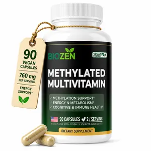 Methylated Multivitamin for Men & Women - Methylated B Complex with Trimethylglycine (TMG) & Methylfolate - Vitamin B12,B9,B6,B2, Supports Wellness, Energy & Immune Health, 90 Veggie Capsules BIOZEN