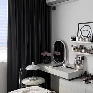 Blackout Curtain, Heavy Curtain, 1 Count Modern Simple Solid Color Curtain, Household Floor-to-ceiling Window Curtain for Home Living Room Bedroom Hotel Decor