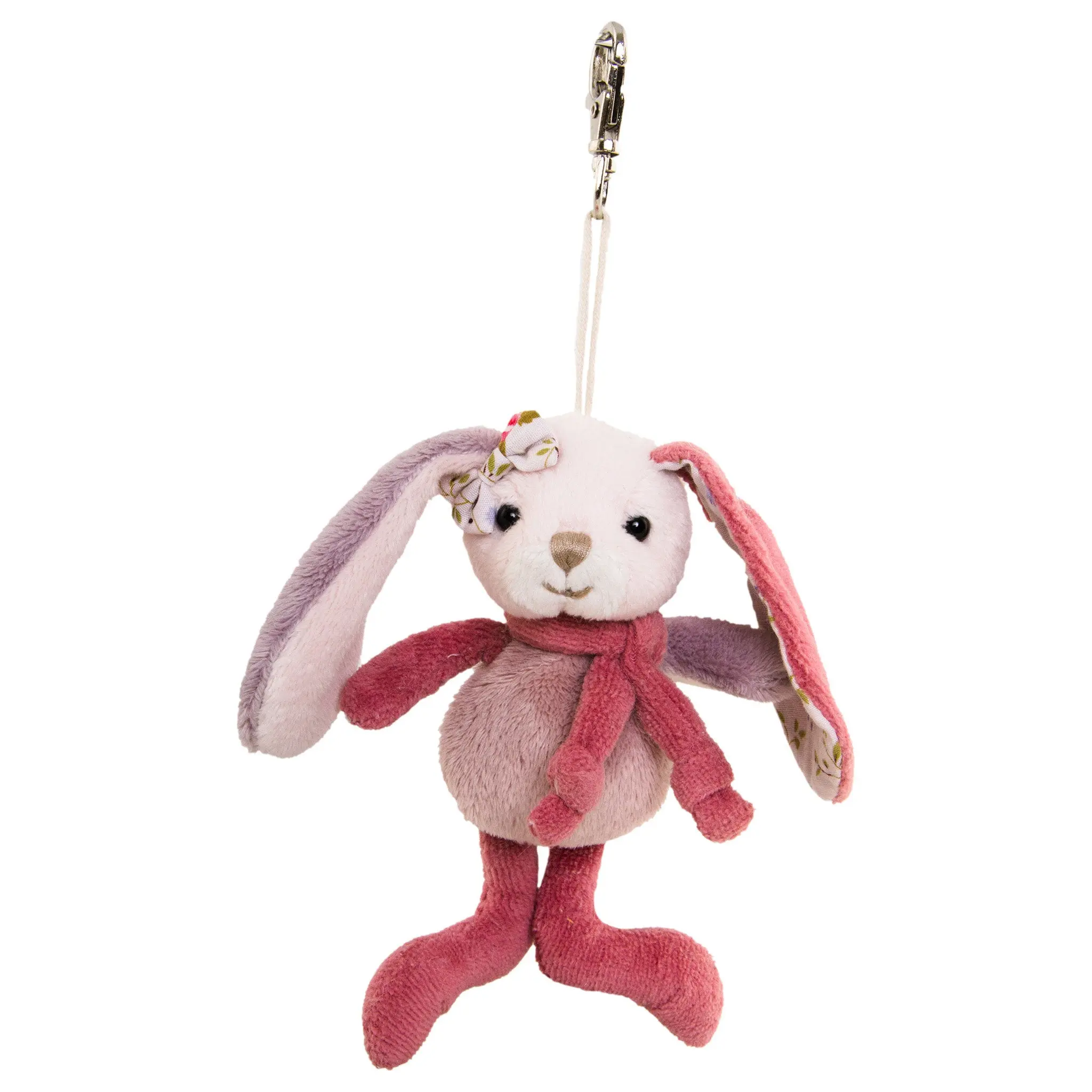 Bukowski Bears Bibi 4-in Soft Plush Rabbit Keychain - Unisex Bibi Sisters Nature Love Stuffed Toy, 0+ Years Safe, Plush Fabric, Attachable Clip for Bags, Backpacks