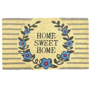 First Concept FC-83439 PVC Backed Coir Door Mat - Bleach Printed