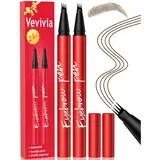 Vevivia Beauty Women's 2-Pack 4-Tip Liquid Micro Brow Enhancing Color Pens - All-Day Wear, Sunscreen, Fills Gaps & Hairline, #SohoChic Best Value Set, Eyebrow Products, Natural Eyebrow Pencil, Waterproof Brow Pen, Cosmetic, Makeup Products