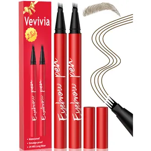 Vevivia Beauty 2-Pack Eyebrow Pens – Best Value Brow Pen Set, 4-Tip Natural Hair-Like Strokes, All-Day Wear