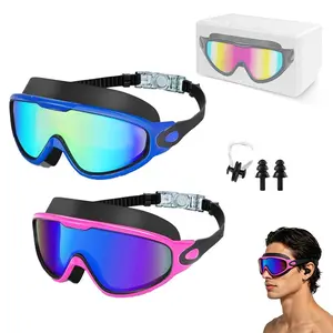 2-Pack Adult Swim Goggles, Anti-Fog UV Protection, Wide Vision, Unisex, Comfortable Adjustable, Leak-Proof, Ideal for Outdoor Sports, Outdoor Swimming Goggles, Pool Goggles, Water Goggles