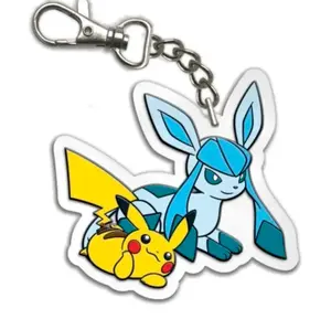 Pokemon Pikachu and Glaceon Keychain
