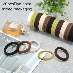 20 seamless ponytail clips with five colored headbands, no damage, thick elastic headband, suitable for durable neutral colors for women, girls, and men's hair accessories