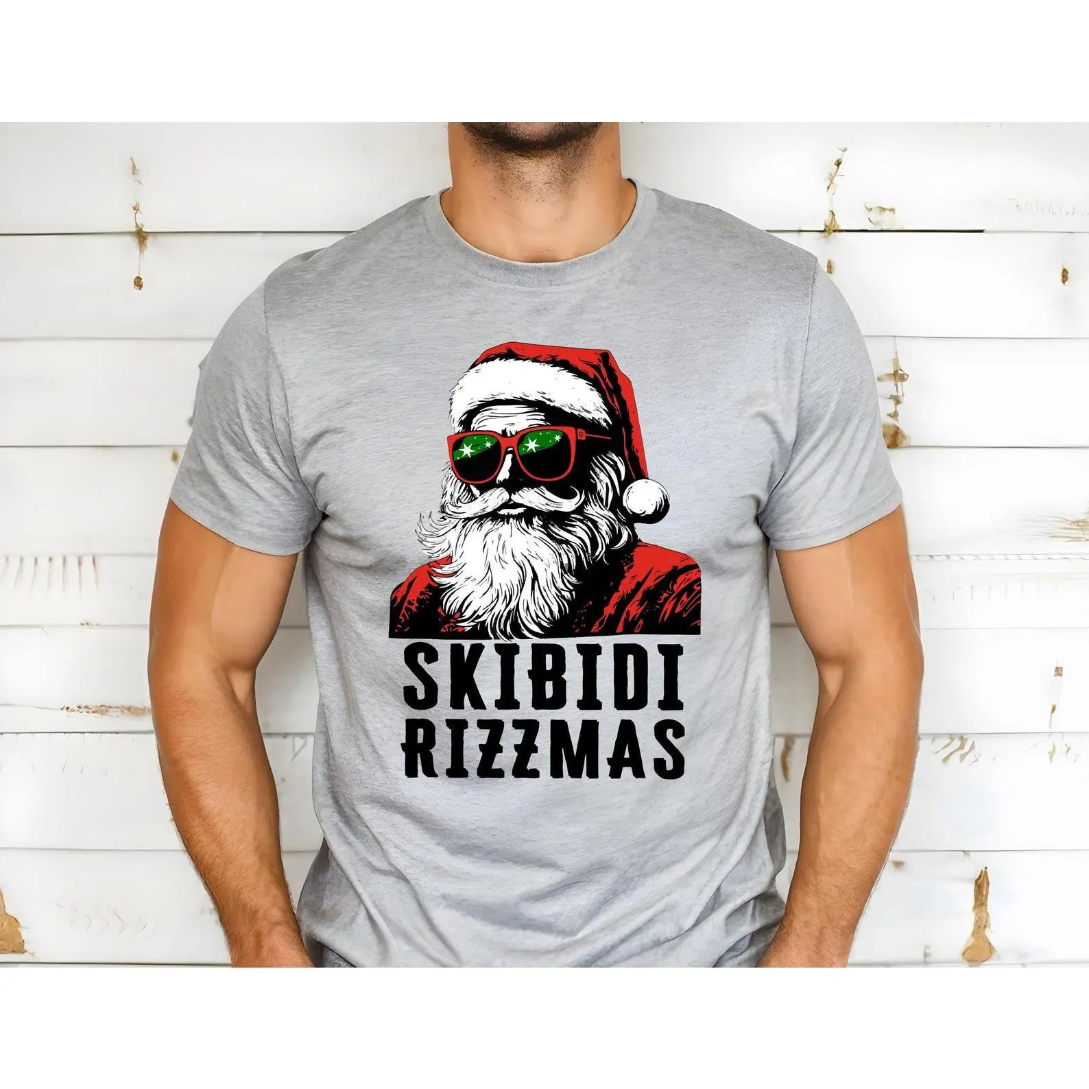 Rizz the Season T-Shirt, Skibidi Rizzmas T Shirt, Merry Rizzmas Shirt, Rizzmas Santa Shirt, Funny Santa Shirt, Funny Womens Holiday Shirt