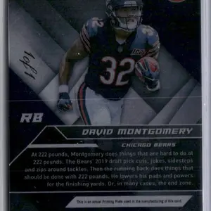 2019 Panini XR David Montgomery Printing Plate Magenta ROOKIE 1/1 One Of One!