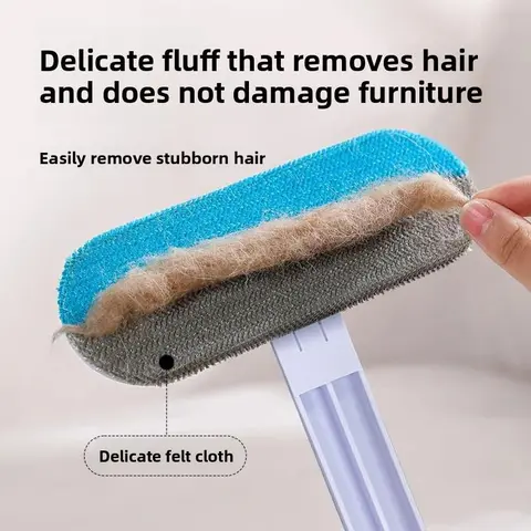 Reusable Pet Hair Cleaner Brush for Furniture and Clothes, Multi-Functional Pet Hair Removal Tool with Extended Handle, Washable for Sofas and Carpets Cleaning