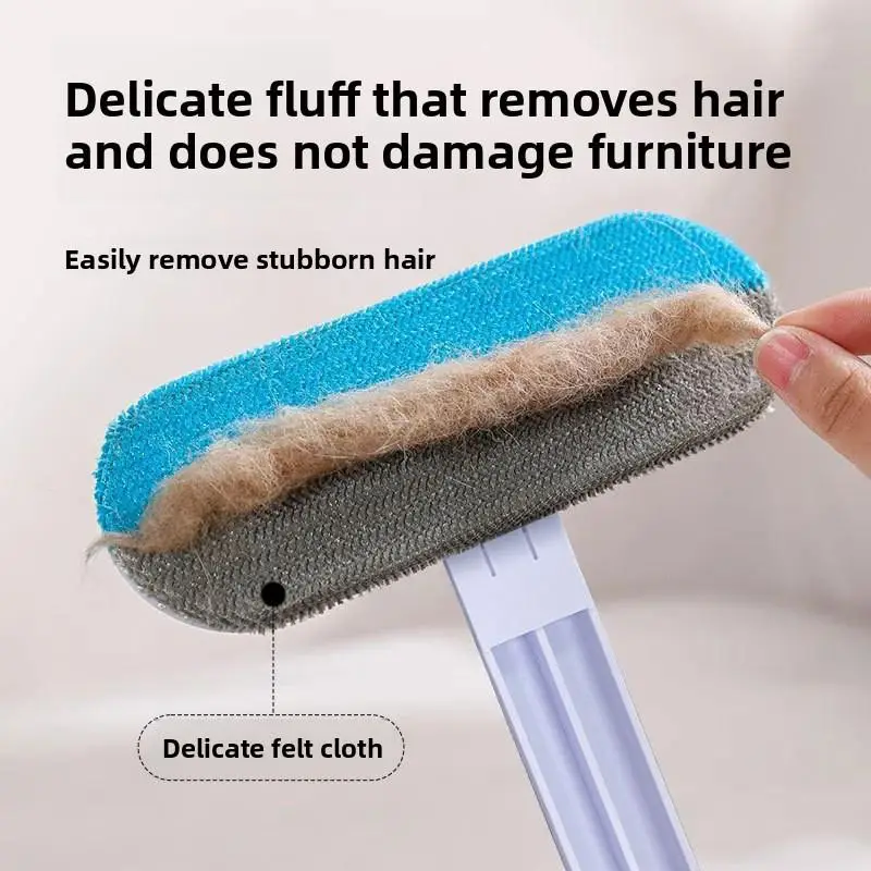 Reusable Pet Hair Cleaner Brush for Furniture and Clothes, Multi-Functional Pet Hair Removal Tool with Extended Handle, Washable for Sofas and Carpets