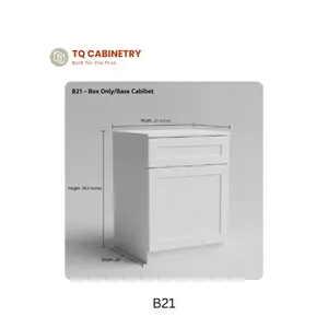 TQ CABINETRY B21 — 1 Door 1 Drawer Base Cabinet Professional-Grade 21x34.5x24 Inches Compact Storage for Contractors