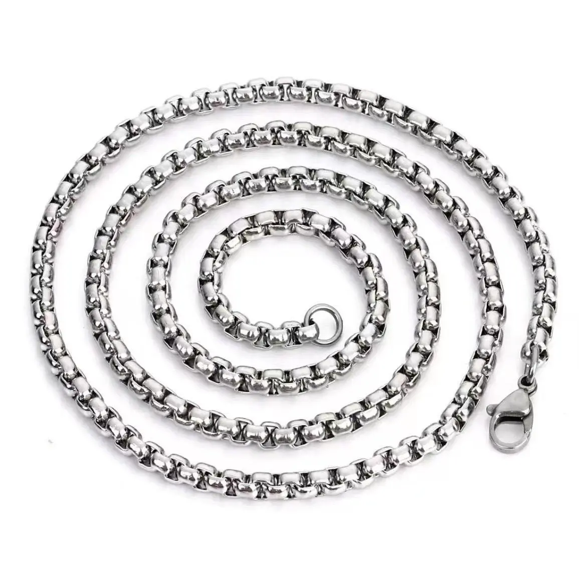 Stainless Steel Square Pearl Necklace, 1Pc Unisex Non Tarnish Tarnish Proof Jewelry, Men's Accessories Fashion Necklaces, Non Tarnish Jewelry