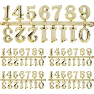 5 Sets 2.0 Inch Gold Arabic Numbers DIY Clock Numerals Kit for Wall Clock Repair and Home Decoration Accessories