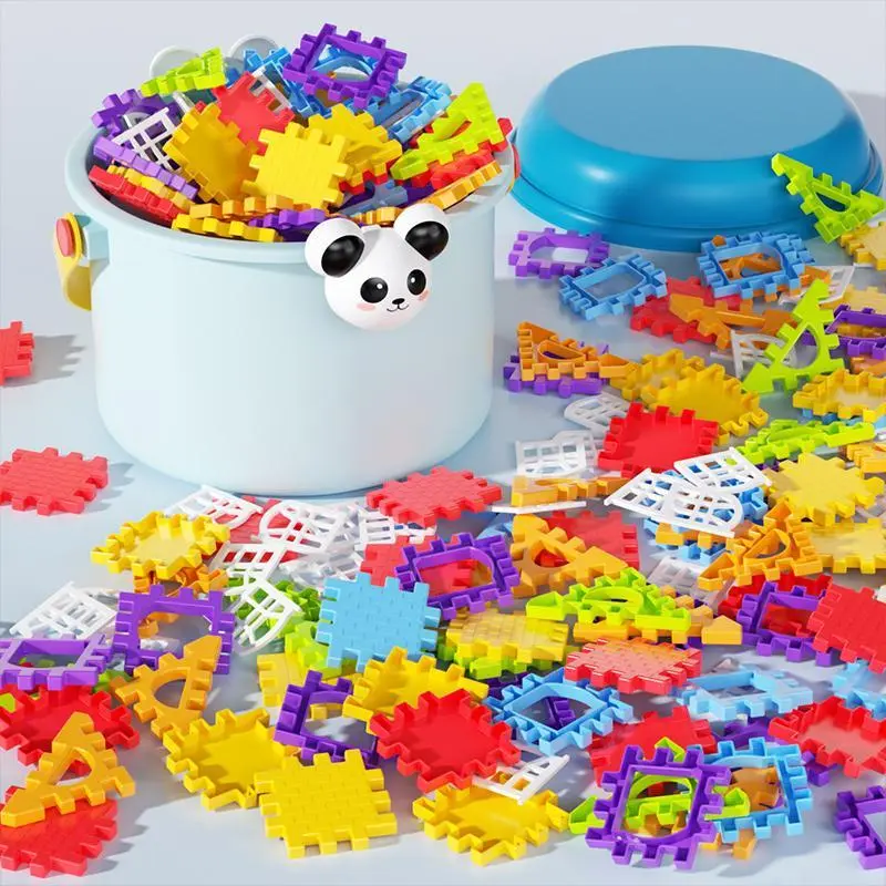 280/200/100/33pcs Waffle Blocks STEM Building Toys for Kids Ages 3+, Large Kids Building Blocks – Kindergarten Toys Preschool manipulatives Toddler Toys，Building Blocks for Toddlers & Kids Toy Building Sets –Interlocking Building Blocks