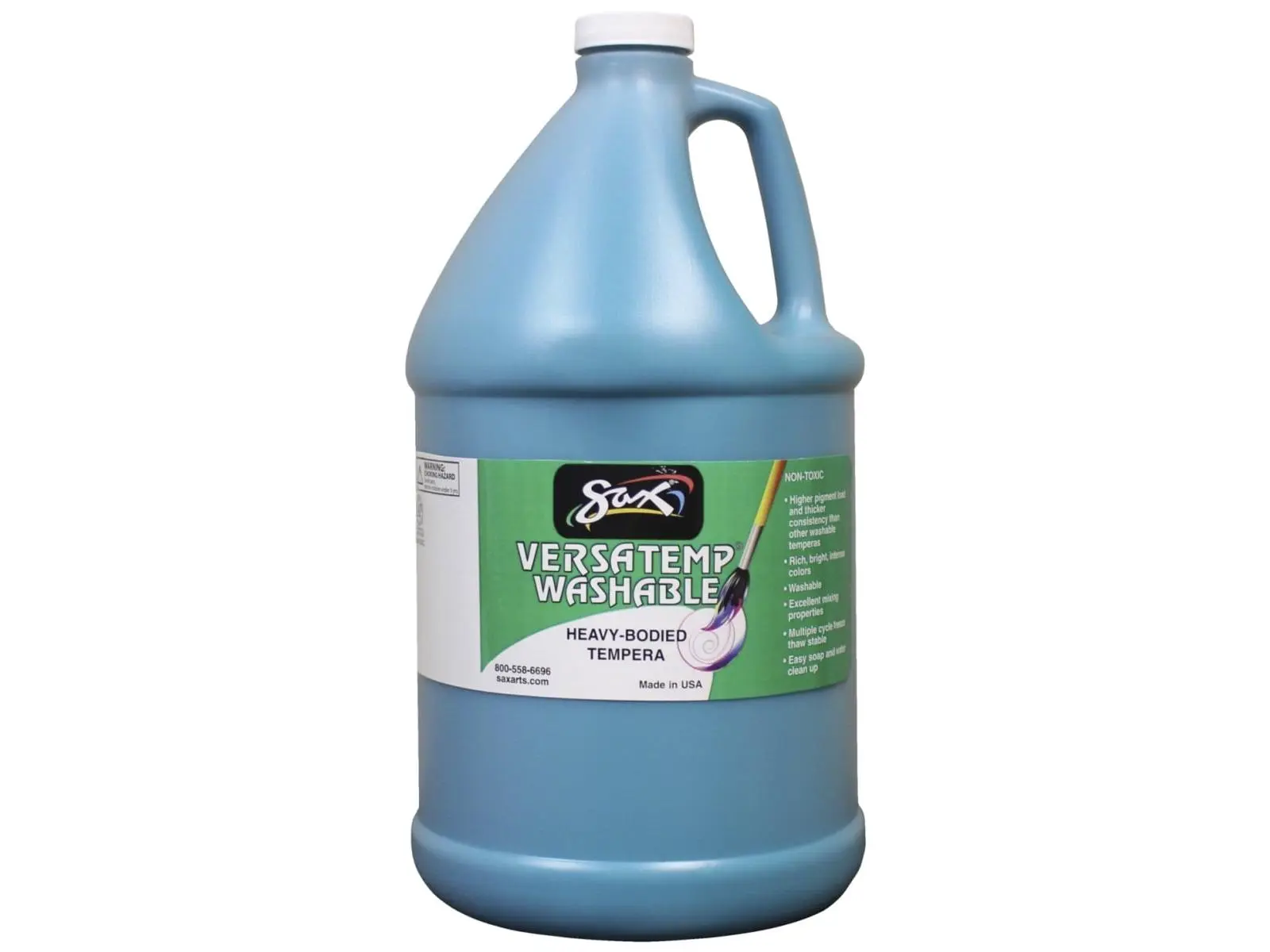 Chroma Acrylics 1592692 Turquoise Washable Versatemp Heavy-Bodied Tempera Paint, Plastic Container, 8 lbs, for Artists & All Ages, Ideal for Block and Screen Printing, Easy Soap And Water Cleanup, Freeze Thaw Stable