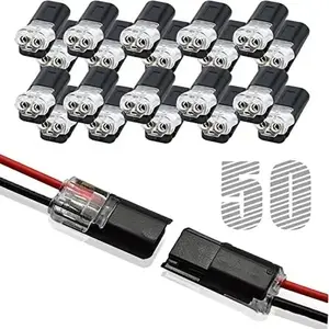 Double-Wire Plug-in Connector Led Light Strip Connectors 2 Pin, Low Voltage Wire Connector with Locking Buckle, Fast Connect Plugs Led Connectors for Strip Lights，Lead strip automotive wiring electricity Power Distribution Secure,Diy-YY