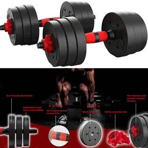 Adjustable Dumbbell Set, 44 lbs Free Weight Set with Connector for Barbell, Dumbbells, Push-Up Options, Fitness Exercises for Home Gym Suitable Men/Women