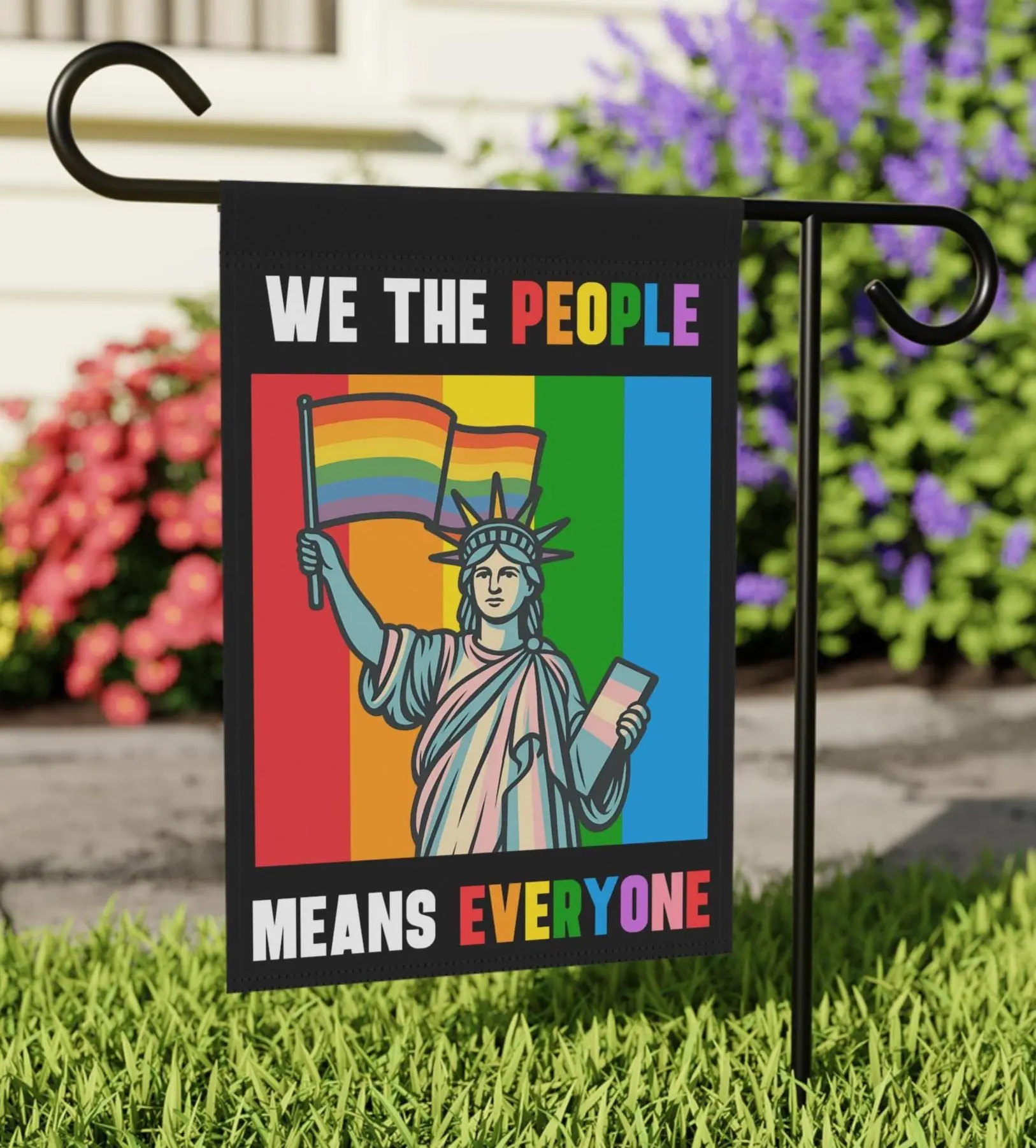 We the People Means Everyone Inclusive Garden Flag,  LGBTQ+ Pride Signs, Equality Yard Decor  lgbtq  pride month Gifts for Progressive pride flag, house banner, social justice flag