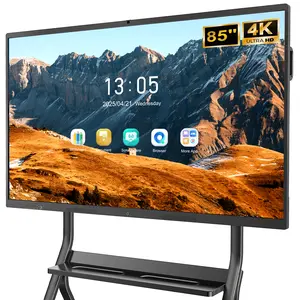 85" Giant Smart Board, 4K UHD Interactive Board, 20-Point Touch, Android 13, 8GB/128GB, Screen Sharing, Bluetooth/WiFi/HDMI, All-in-One Meeting & Education Solution (Wall Mount Included)