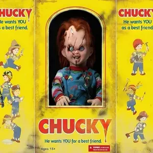 Childs play chucky doll box horror themed Portable Reusable Drinkware Bottle with Stainless steel Straw