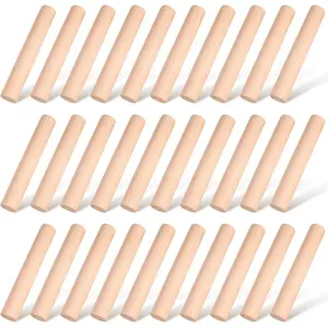 30 count Small Wooden Rolling Pin, Dumpling Dough Roller Wooden Mini Rolling Pins Kitchen Utensil Tool for Fondant, Pasta, Bread, Pastry, Cookies, Pizza, Pie, Cylinder Style, 6.3 Inch