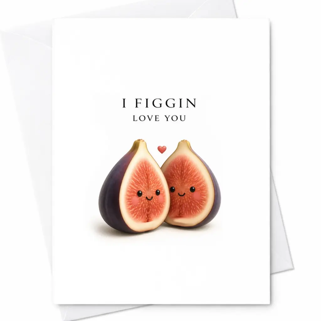Funny Love Card I Figgin Love You Cute Fig Pun Card Romantic Anniversary Card Food Pun Love Card Cute Couple Gift Idea C-1089