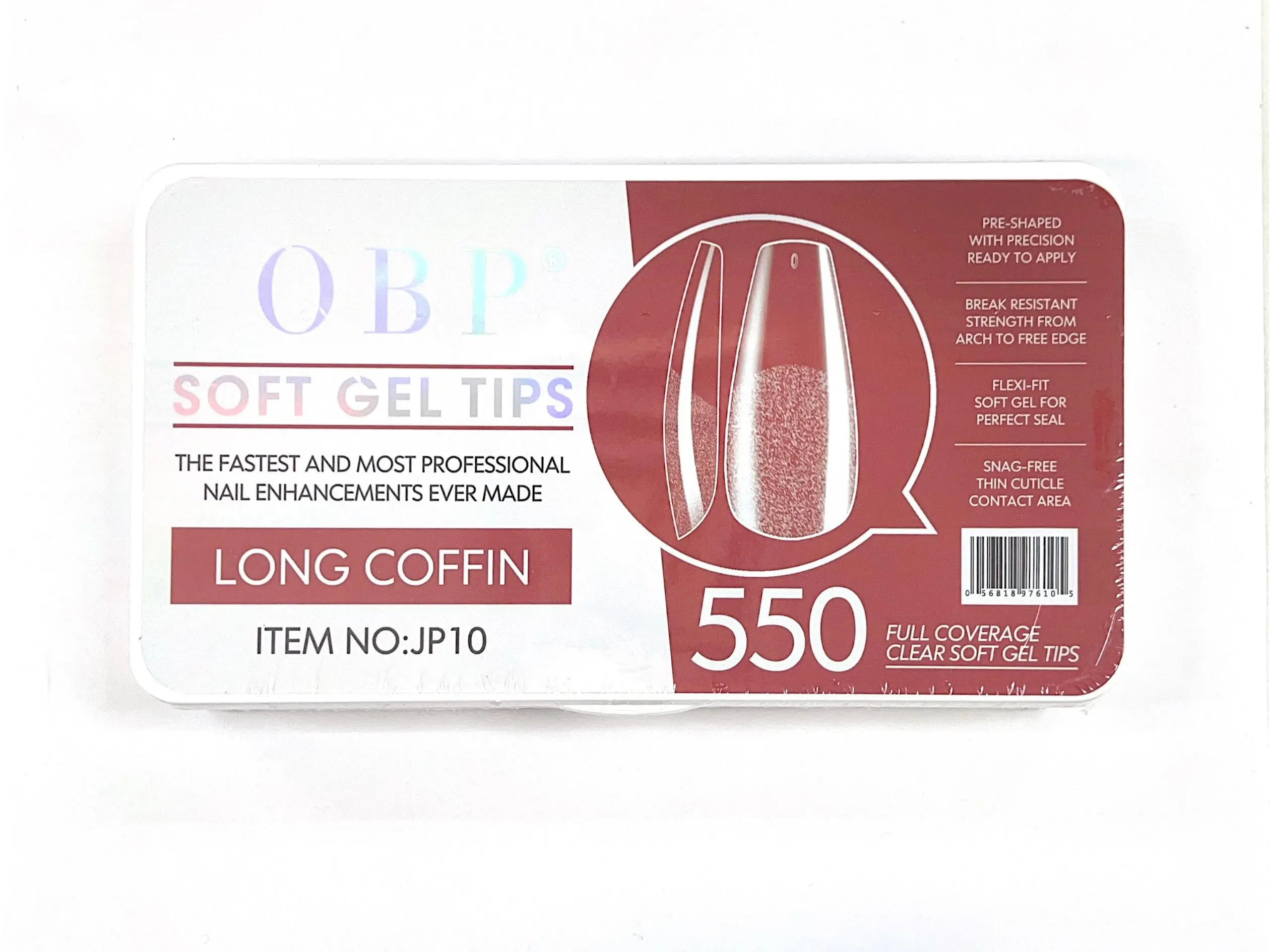 550 Gel-x Nail Tips Long Coffin for Press on Nails, 11 sizes Full Cover Nail Tips Square Soft Gel Nail Tips False Nails Extension