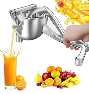 Manual Hand Press Fruit Juicer with Heavy Quality Detachable Lever for Citrus Lime Juicer or Orange Juicer, Steel Handle Juicer for Instant Juice (Aluminium, Silver
