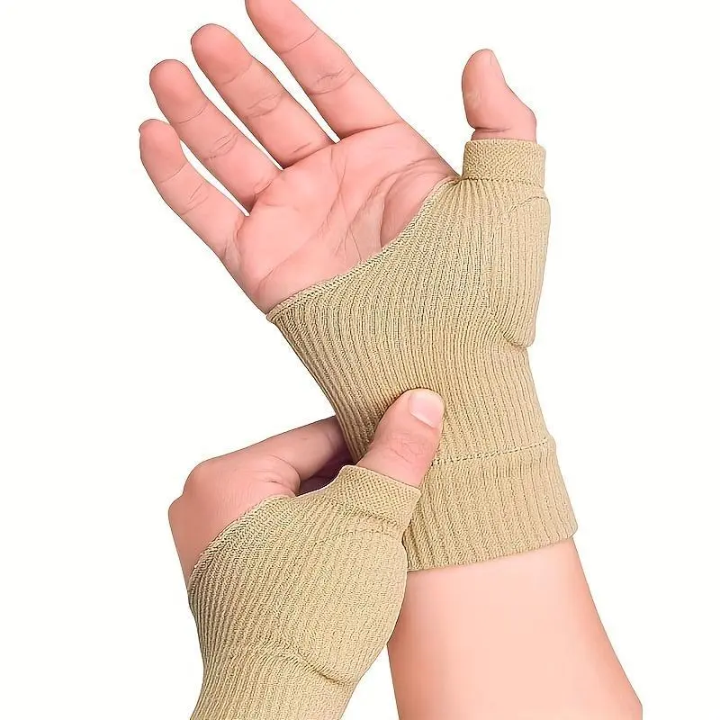 1set/2pcs Gel Silicone Wrist Support Brace Compression Glove Thumb Hand Wrist Support Wrist Wraps