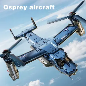 Chodia Military Helicopter Building Block Set, Fighter Jet Model Toys, V‑22 Osprey Army Airplane Kit with Rotating Propeller, STEM Christmas/Xmas/Birthday Gifts for Adults, Boys, Teens (ages 8–14 and 14+), 1,486 Pieces