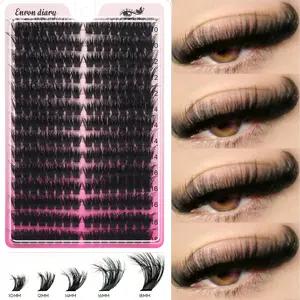 Fluffy Lash Clusters 100D/ Separated Lashes Individual Eyelash Thick Cluster Eyelash Extensions D Curl Lashes Clusters 224Pcs Individual Lashes 10-18MM Wispy Cluster Lashes Lash Clusters, Diy Eyelash Clusters