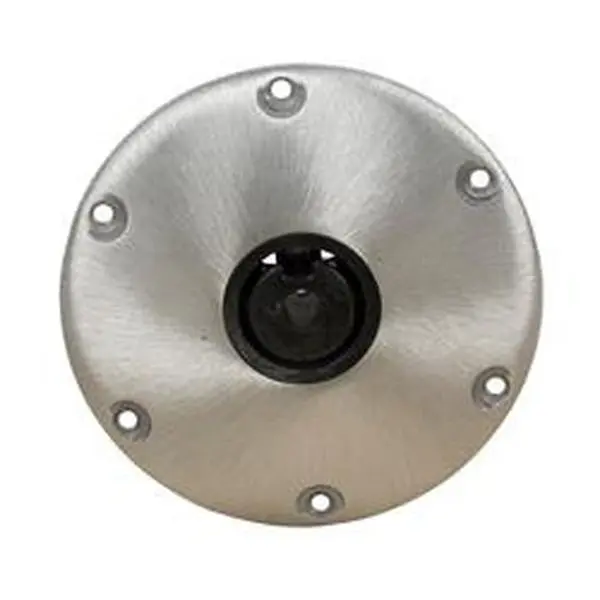 Springfield Marine 1300751-1 Marine Seating Hi-Lo Base - 9 in. Round, 2.375 in. Plug-In Post, Satin Aluminum Finish, Hassle-Free Quick Setup, Secure Boat Mounting, Reliable Functionality, Metal, No, Aluminium, Quick And Easy Setup, Round Hi-Lo Base, Tip-T