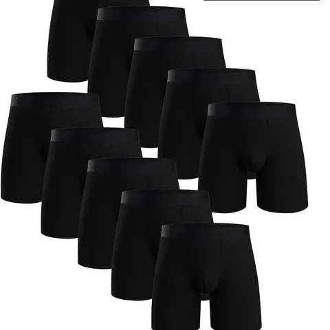 Men's Fashion Casual Set, 10-Piece Anti-Friction Long Briefs, Ultra-Soft Breathable Comfort for Daily Wear, Stretchy Sporty Underwear