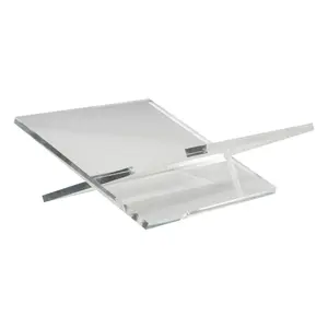 Lucite Galerie Book Display Stand — by Alice Lane Home Collection — Beautiful Addition with its Clear Acrylic Form and Dimensional Design — 2 Piece — for Books, Magazines, Cookbooks and Reading