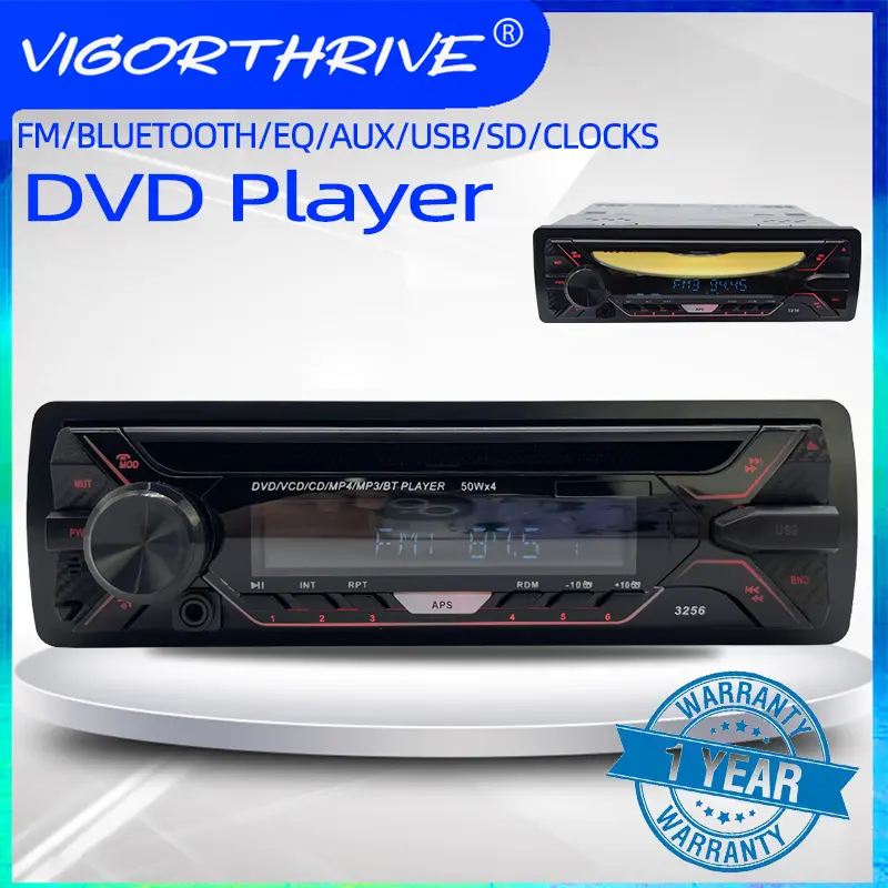 1 DIN 12V Car Radio CD DVD Player Bluetooth Stereo Controller Support MP3 USB TF AUX FM Universal Vehicle Audio