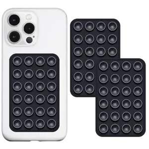 2PCS Strong Hold Suction Phone Stand, Dual-Pack Adhesive Mount for Mirror, Shower, and Desktop Use, Universal Hands-Free Grip for All Devices
