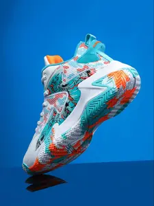 Men's Patchwork Pattern Lace-up Sneakers, Round Toe High Top Non-slip Sporty Running Shoes, Casual Comfortable Breathable Sports Shoes, Male All-match Walking Shoes for Daily Wear