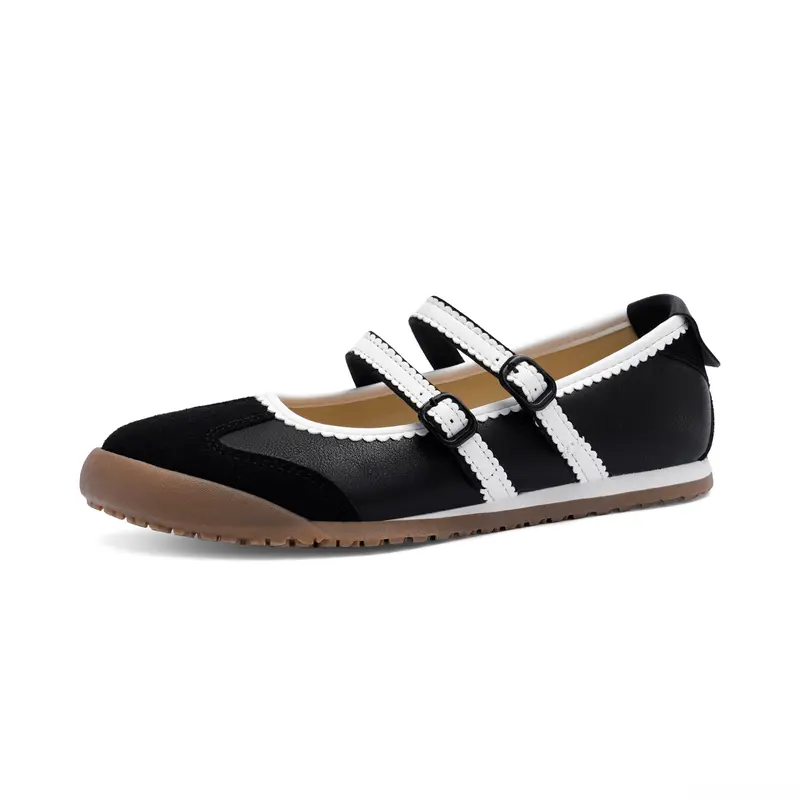 [QIY] Women's 2026 Classic Mary Janes Shoes - Flat Heel, 2-Strap Ankle, Buckle Velcro Closure, Vintage Lightweight Comfortable, Round Toe, Easy On/Off, Ethylene Vinyl Acetate Construction, Shoes for Women, Summer Casual Styles